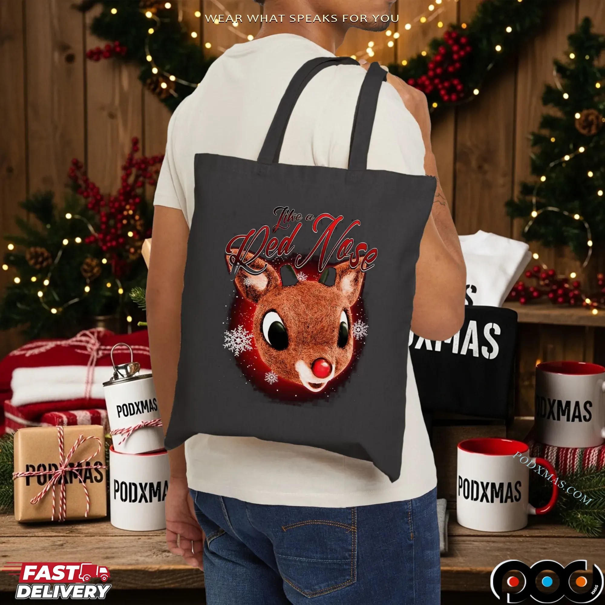 Rudolph The Red-nosed Reindeer Like A Red Nose Christmas Graphic T Shirt