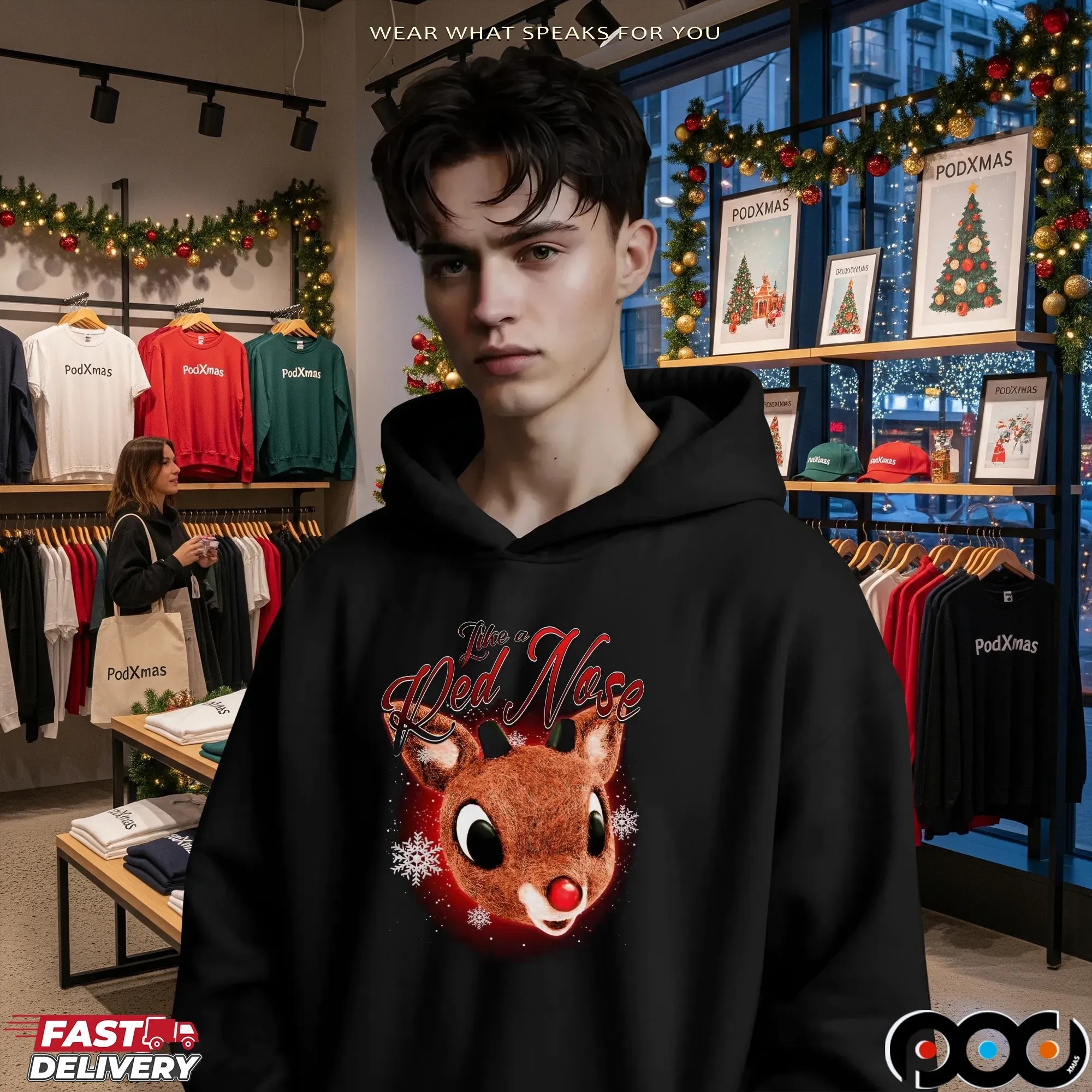 Rudolph The Red-nosed Reindeer Like A Red Nose Christmas Graphic T Shirt