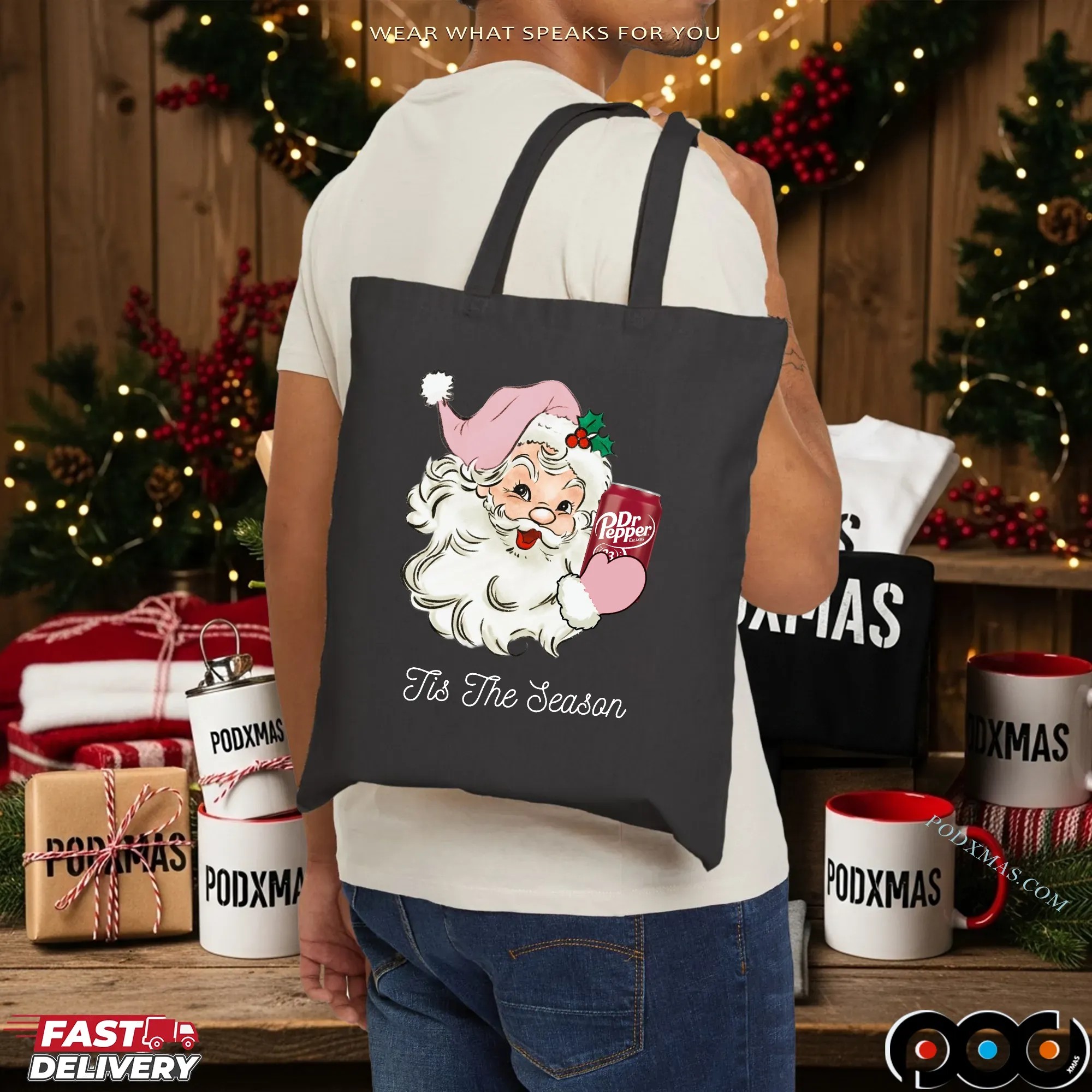 Santa Claus Dr Pepper Tis The Season Merry Christmas T Shirt