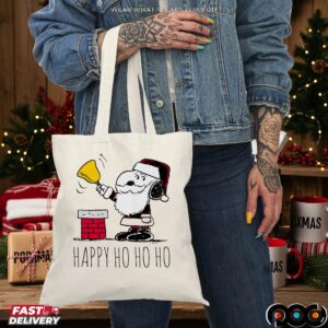 Santa Snoopy Bell Ringer Happy Ho Ho Ho Christmas T Shirt