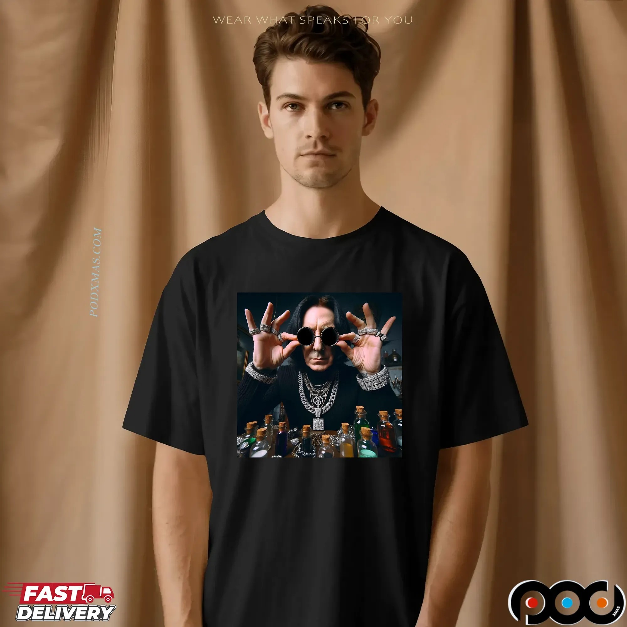 Severus Shizzle Harry Potter AI Generated Iced Out T Shirt