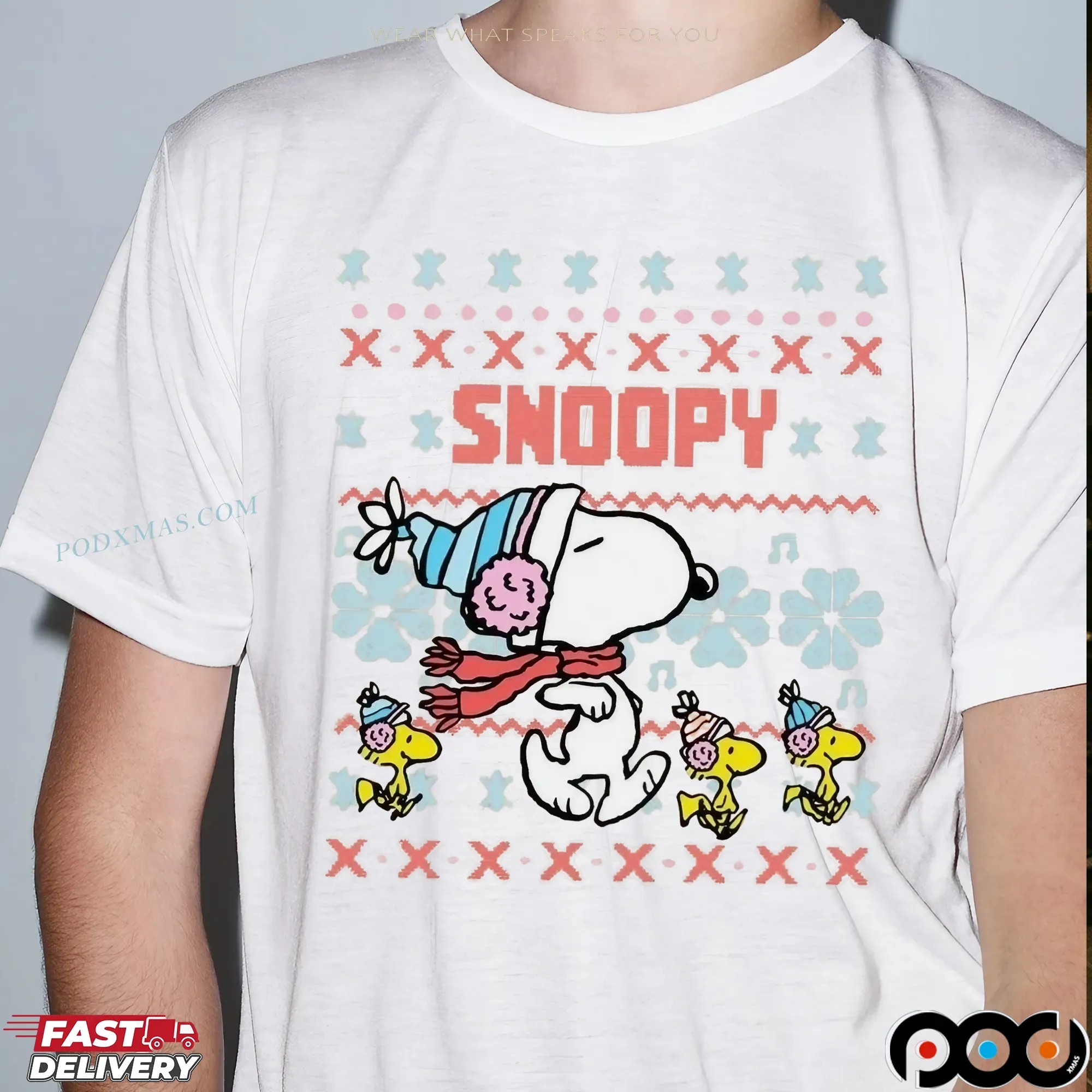 Snoopy And Woodstock Ugly Xmas Holiday T Shirt