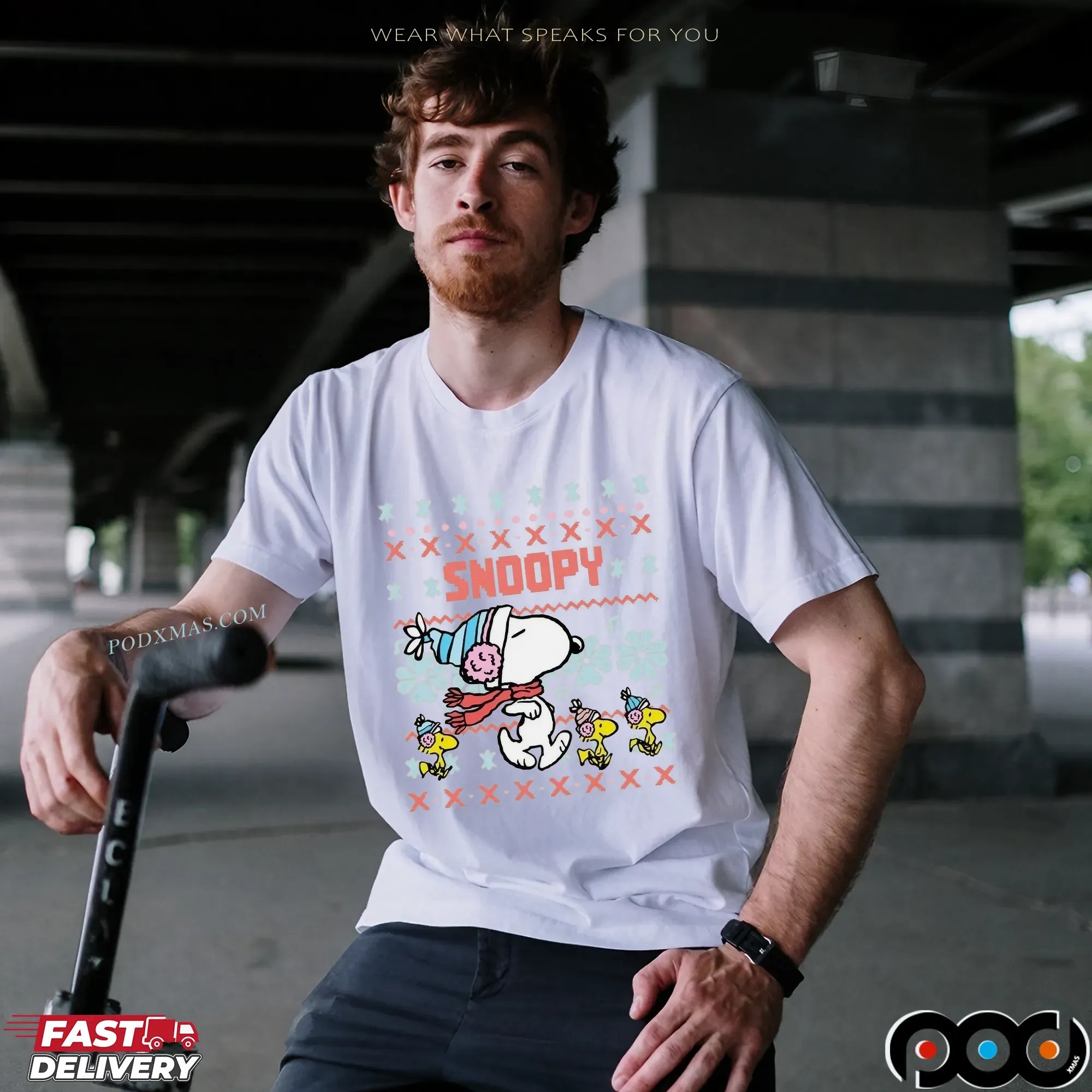 Snoopy And Woodstock Ugly Xmas Holiday T Shirt
