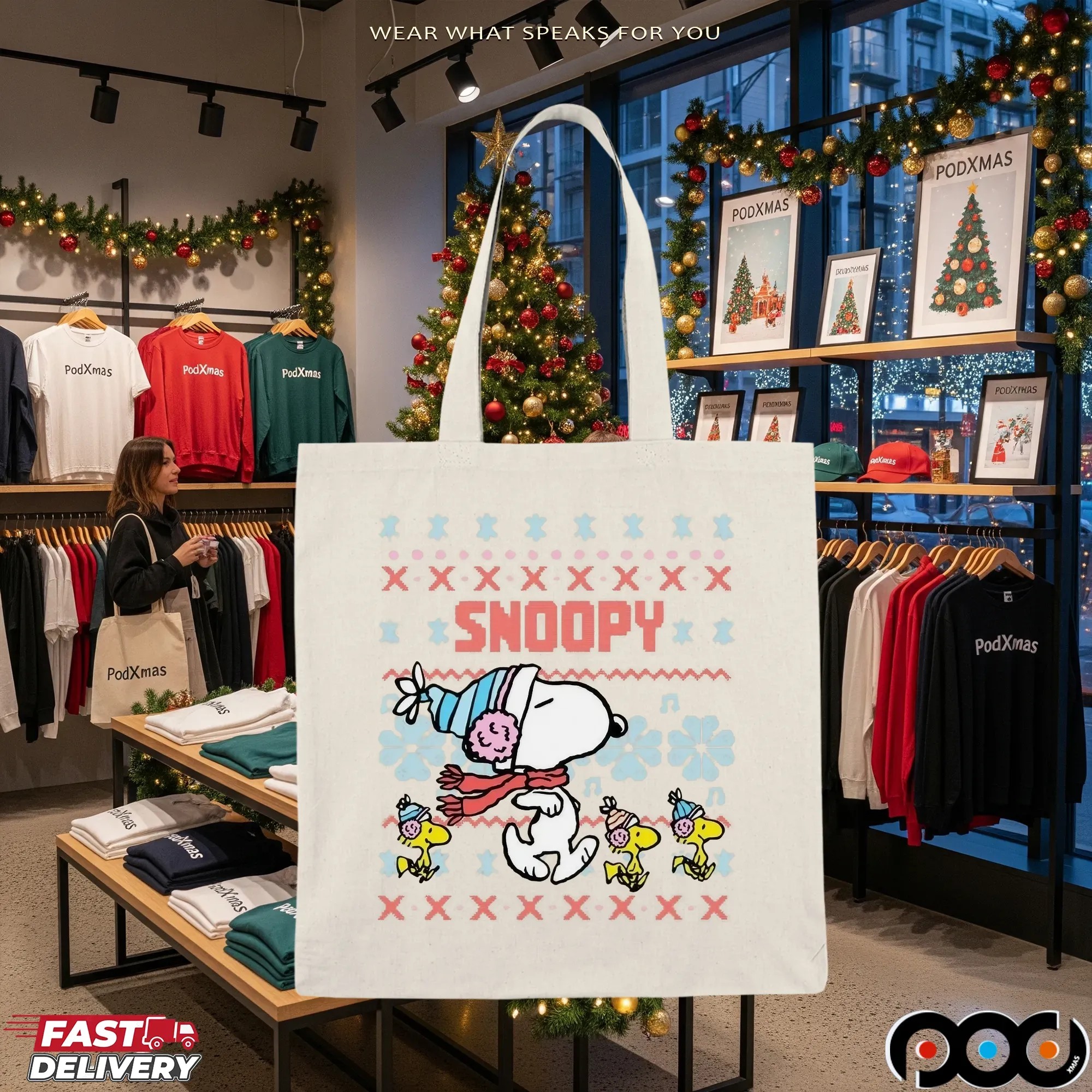 Snoopy And Woodstock Ugly Xmas Holiday T Shirt