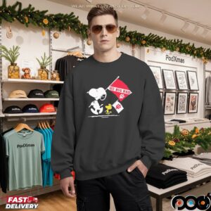Snoopy And Woodstock X Indiana Hoosiers Gameday Go Big Red T Shirt