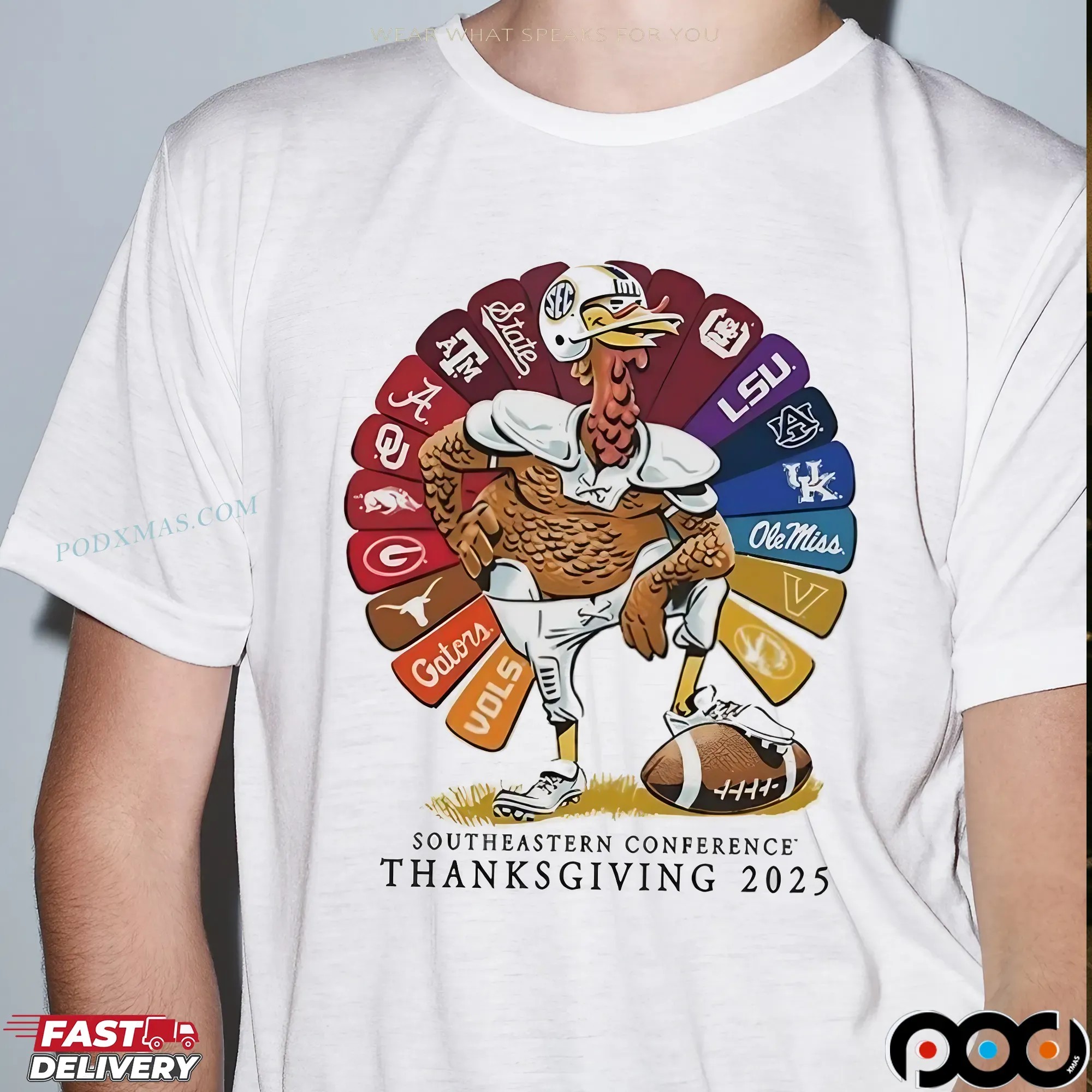 Southeastern Conference 2025 SEC Turkey Thanksgiving All Teams T Shirt