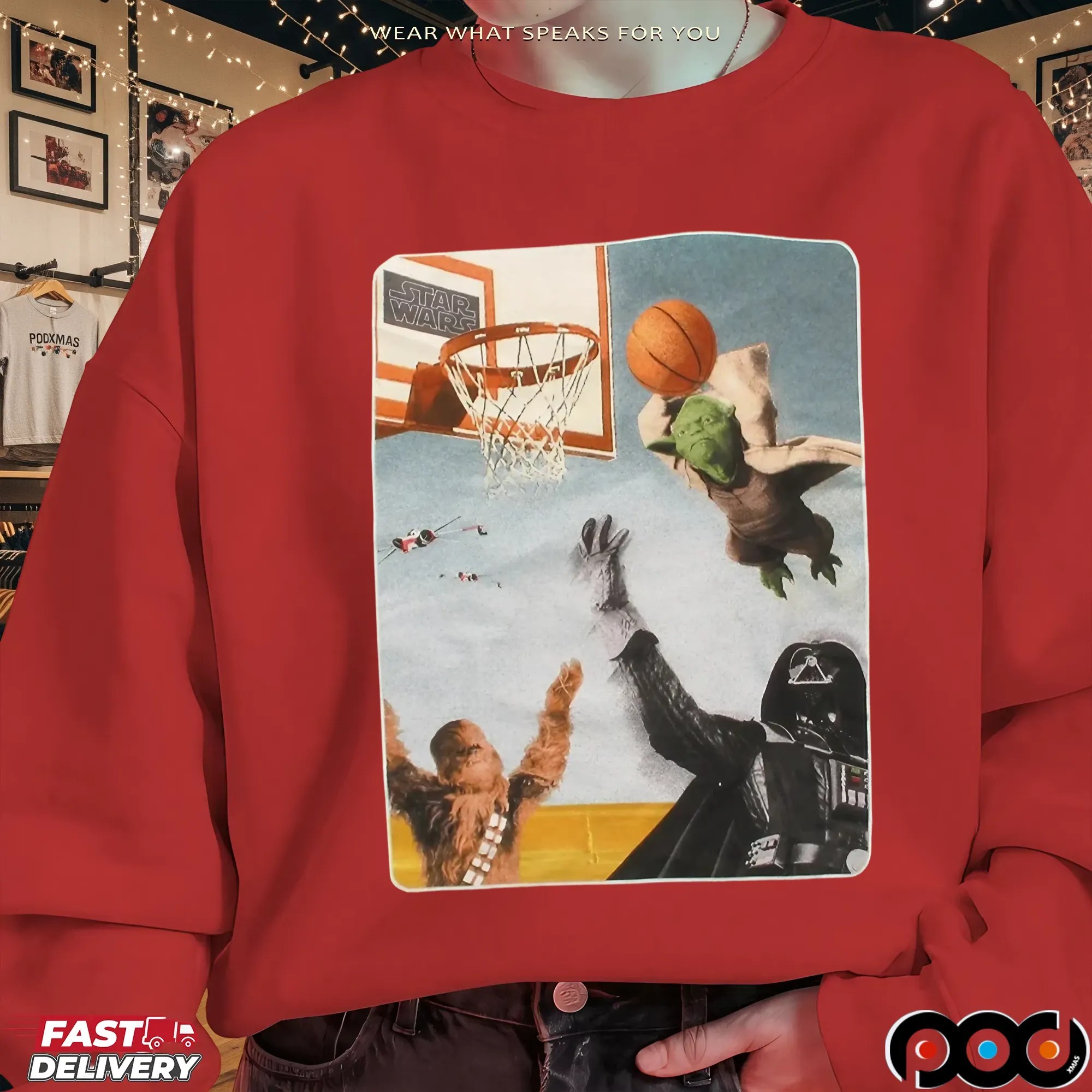 Star Wars Yoda Slam Dunk LS Juvenile T Shirt
