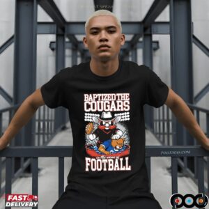 Texas Tech Red Raiders Vs Byu Cougars Baptized The Cougars Rivalry Graphic T Shirt