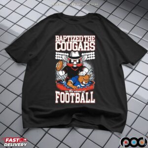 Texas Tech Red Raiders Vs Byu Cougars Baptized The Cougars Rivalry Graphic T Shirt