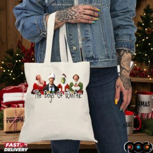 The Boys of Winter Christmas Movie Characters Featuring Santa, Griswold, Grinch, and Elf T Shirt
