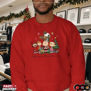 The Peanuts Oh Come Let Us Adore Him Cross Christmas T Shirt