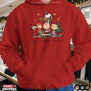 The Peanuts Oh Come Let Us Adore Him Cross Christmas T Shirt