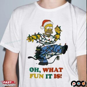The Simpsons Oh What Fun It Is Christmas Lights T Shirt