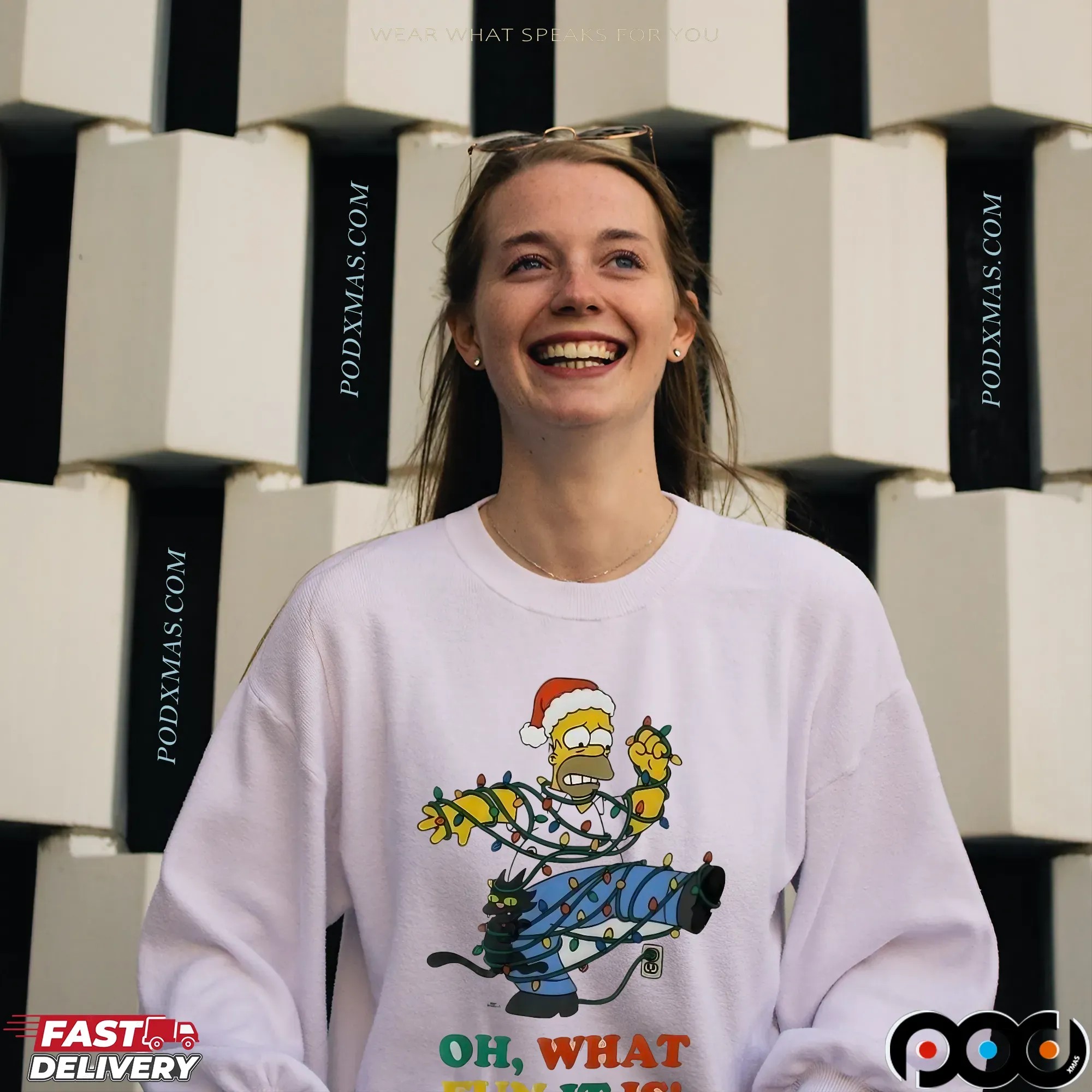 The Simpsons Oh What Fun It Is Christmas Lights T Shirt