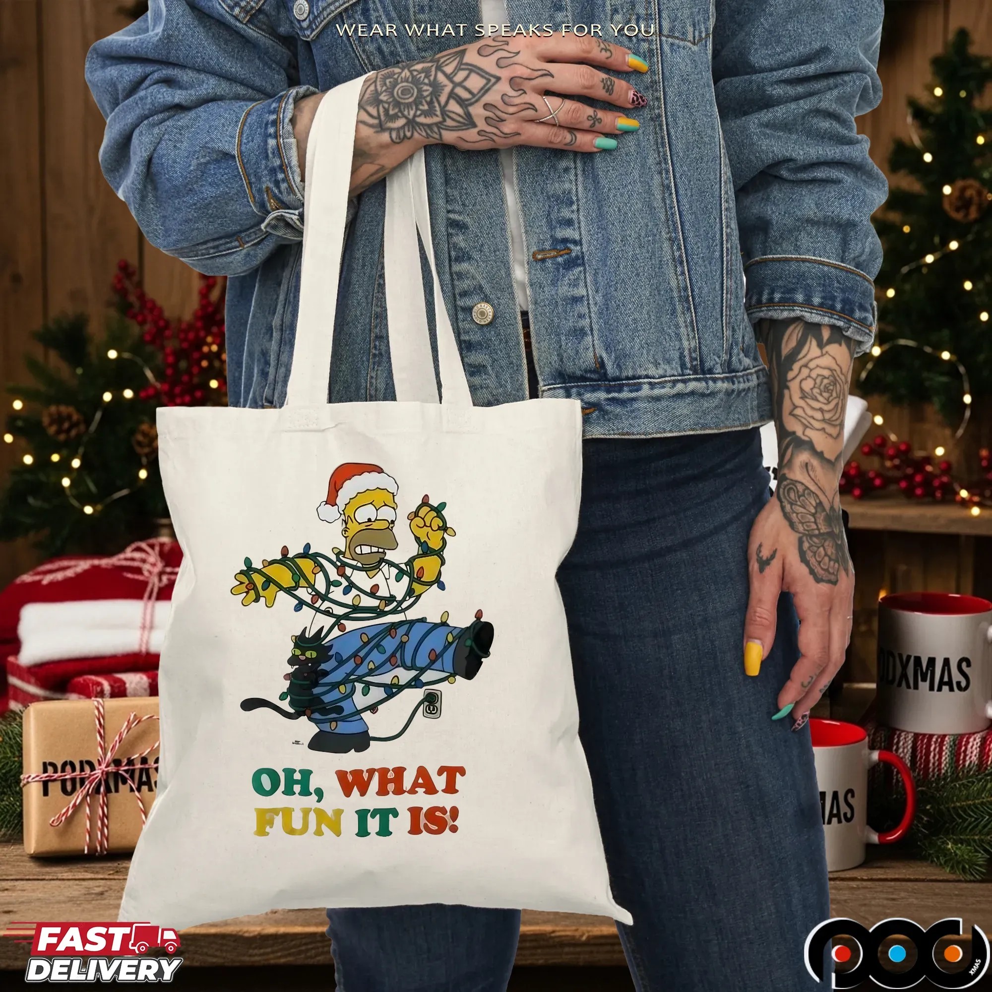 The Simpsons Oh What Fun It Is Christmas Lights T Shirt