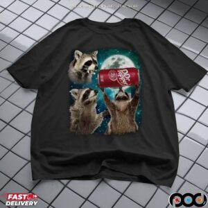 Three Raccoons Under The Moon Dr Pepper T Shirt
