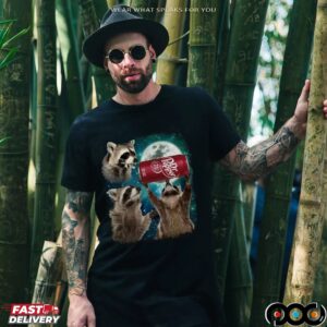 Three Raccoons Under The Moon Dr Pepper T Shirt