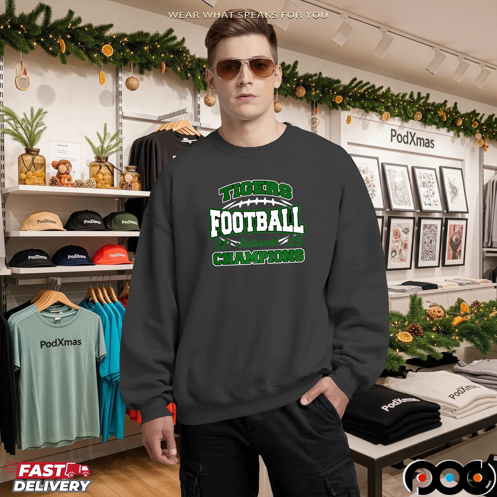 Tigers Football Sectional Champions 2025 Graphic T Shirt