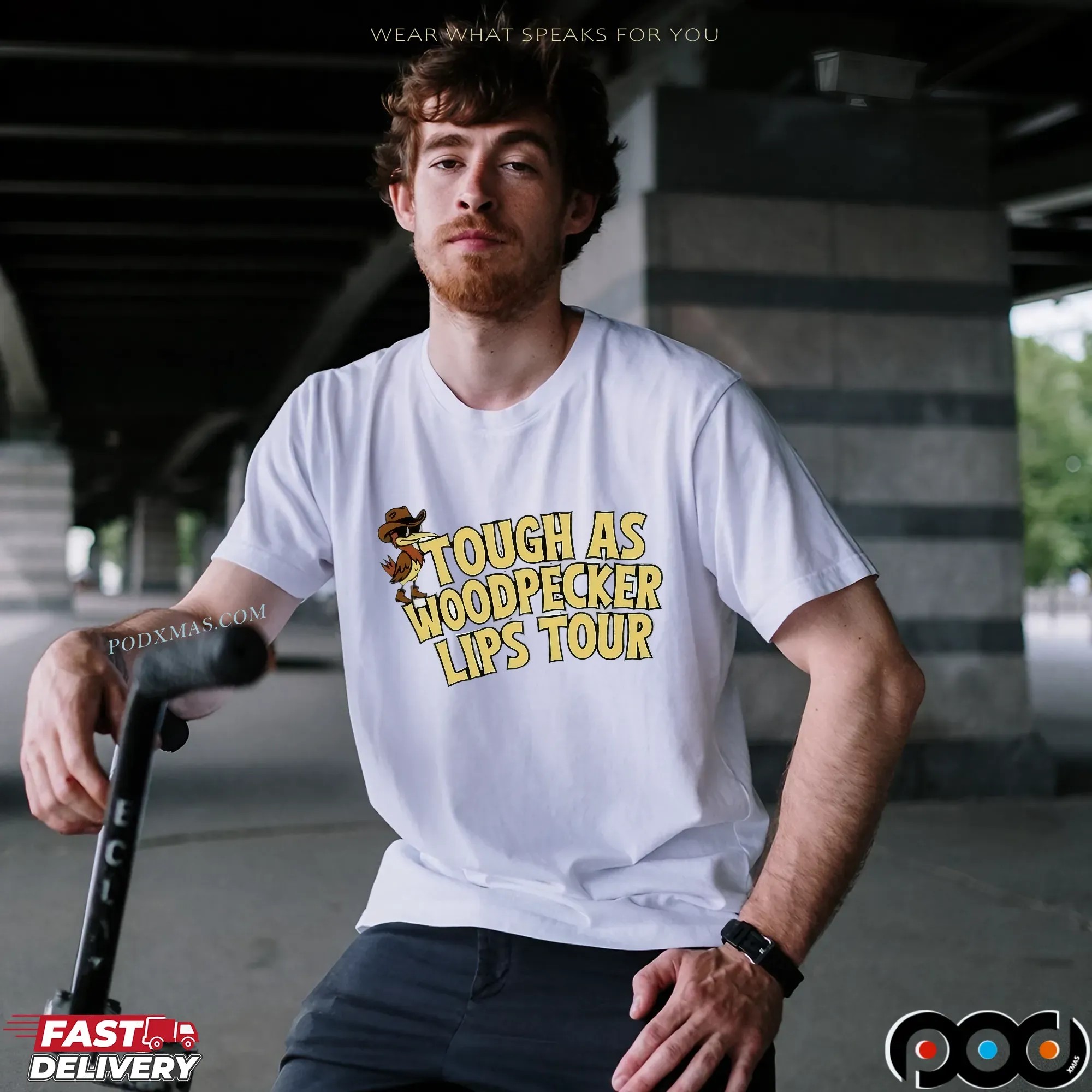 Tough As A Woodpecker Lips Tour T Shirt