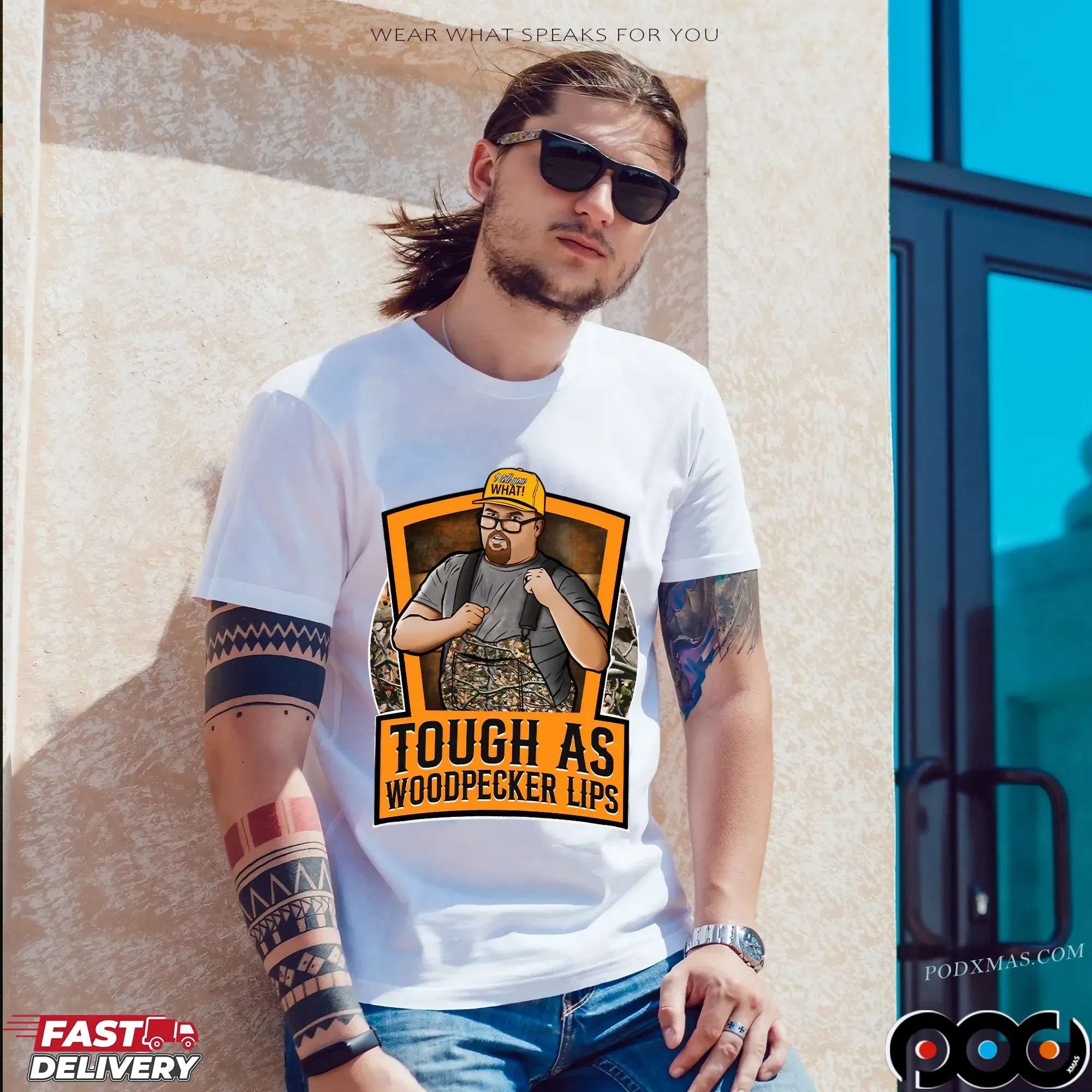 Tough As Woodpecker Lips Justin Stagner T Shirt