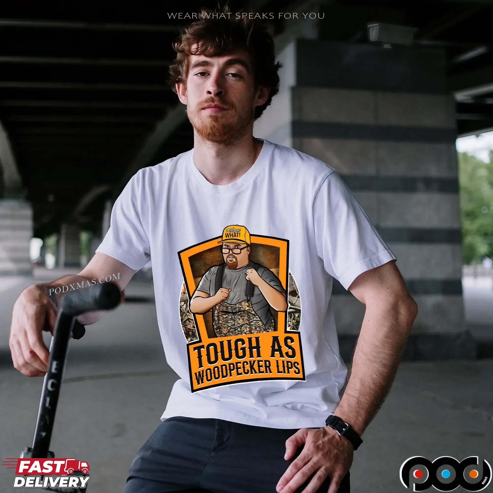 Tough As Woodpecker Lips Justin Stagner T Shirt
