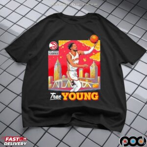 Trae Young NBA Atlanta Hawks Skyline Graphic T Shirt