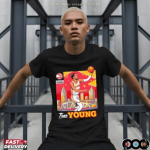 Trae Young NBA Atlanta Hawks Skyline Graphic T Shirt