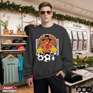 Turkey Goalie Soccer Six Seven Boys Thanksgiving T Shirt