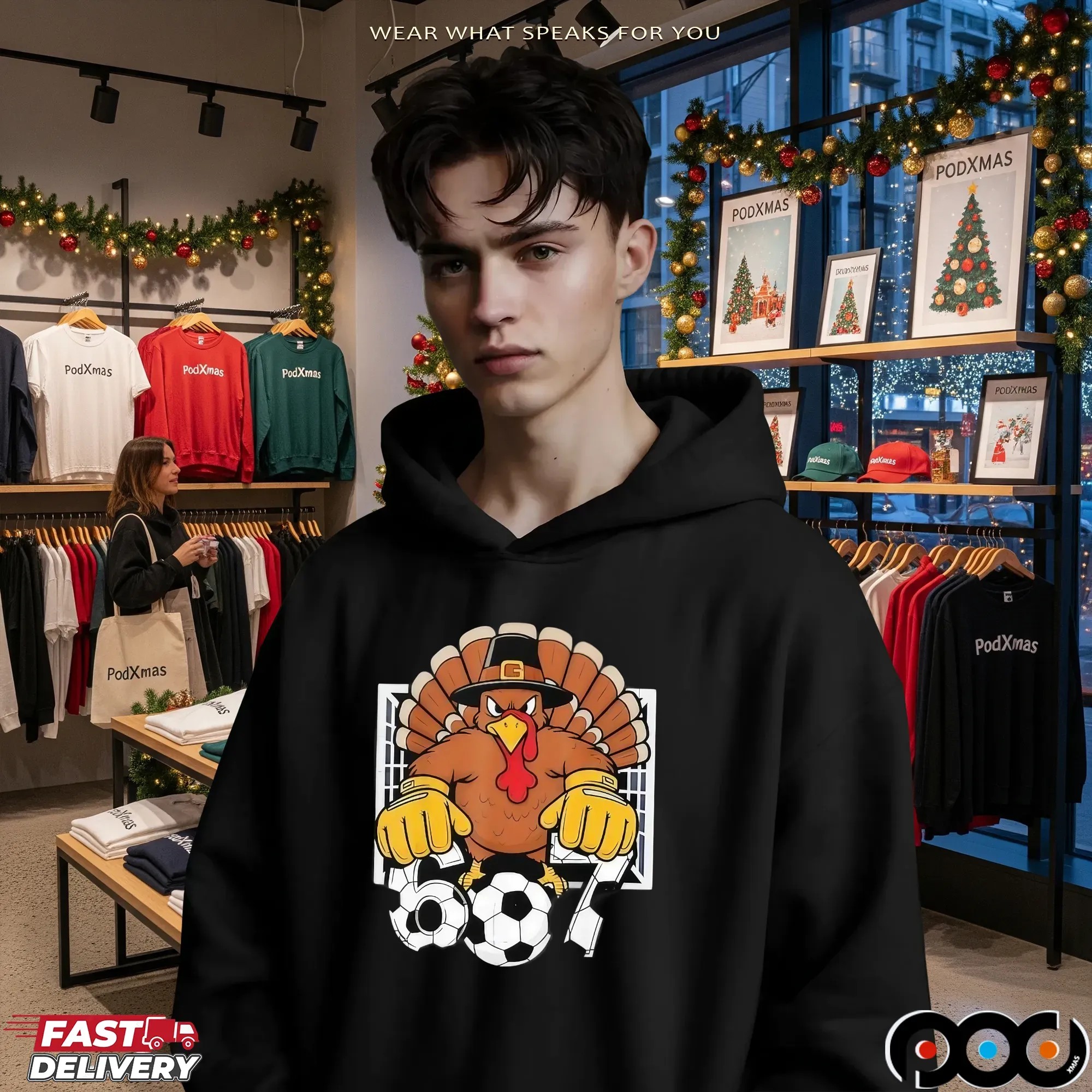 Turkey Goalie Soccer Six Seven Boys Thanksgiving T Shirt