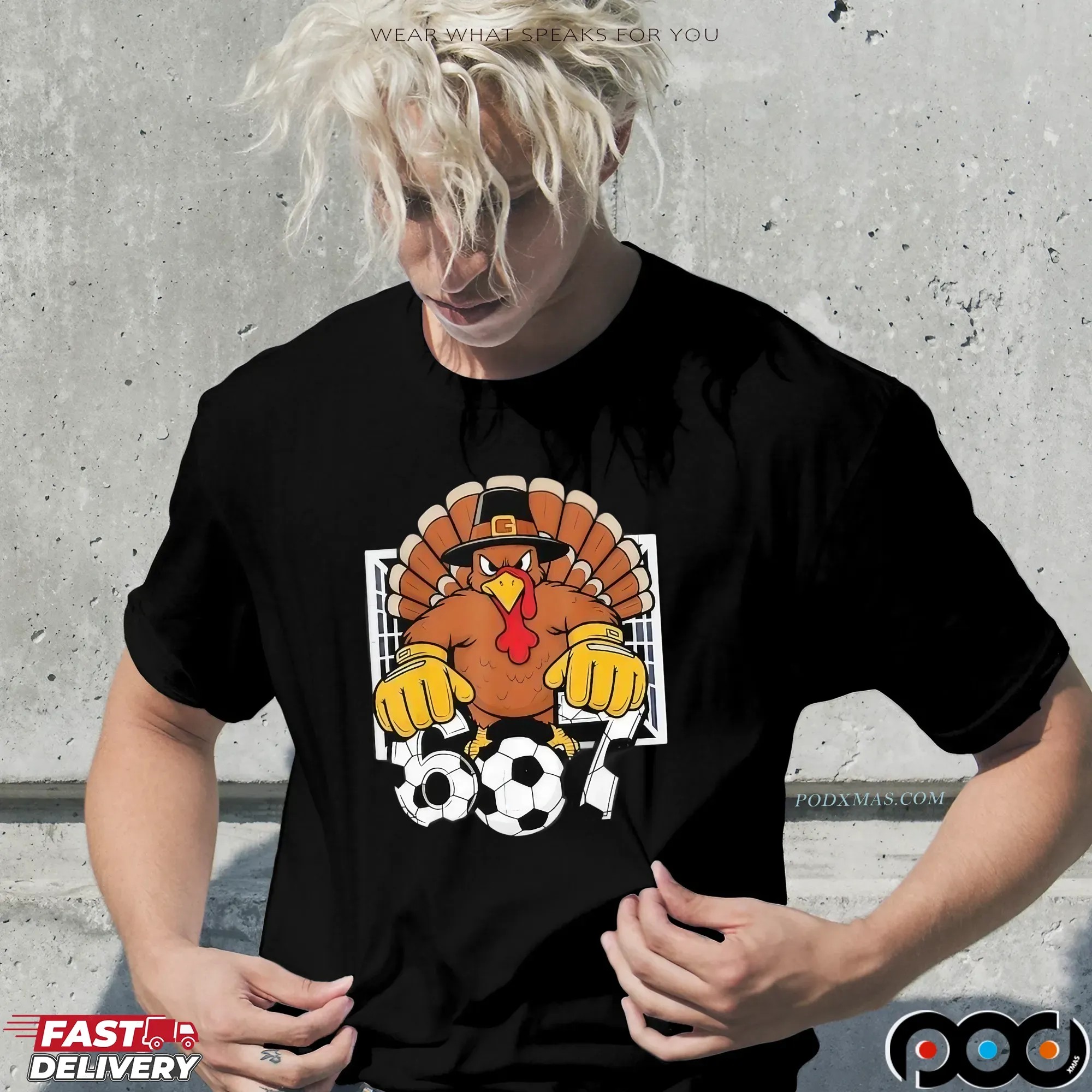 Turkey Goalie Soccer Six Seven Boys Thanksgiving T Shirt