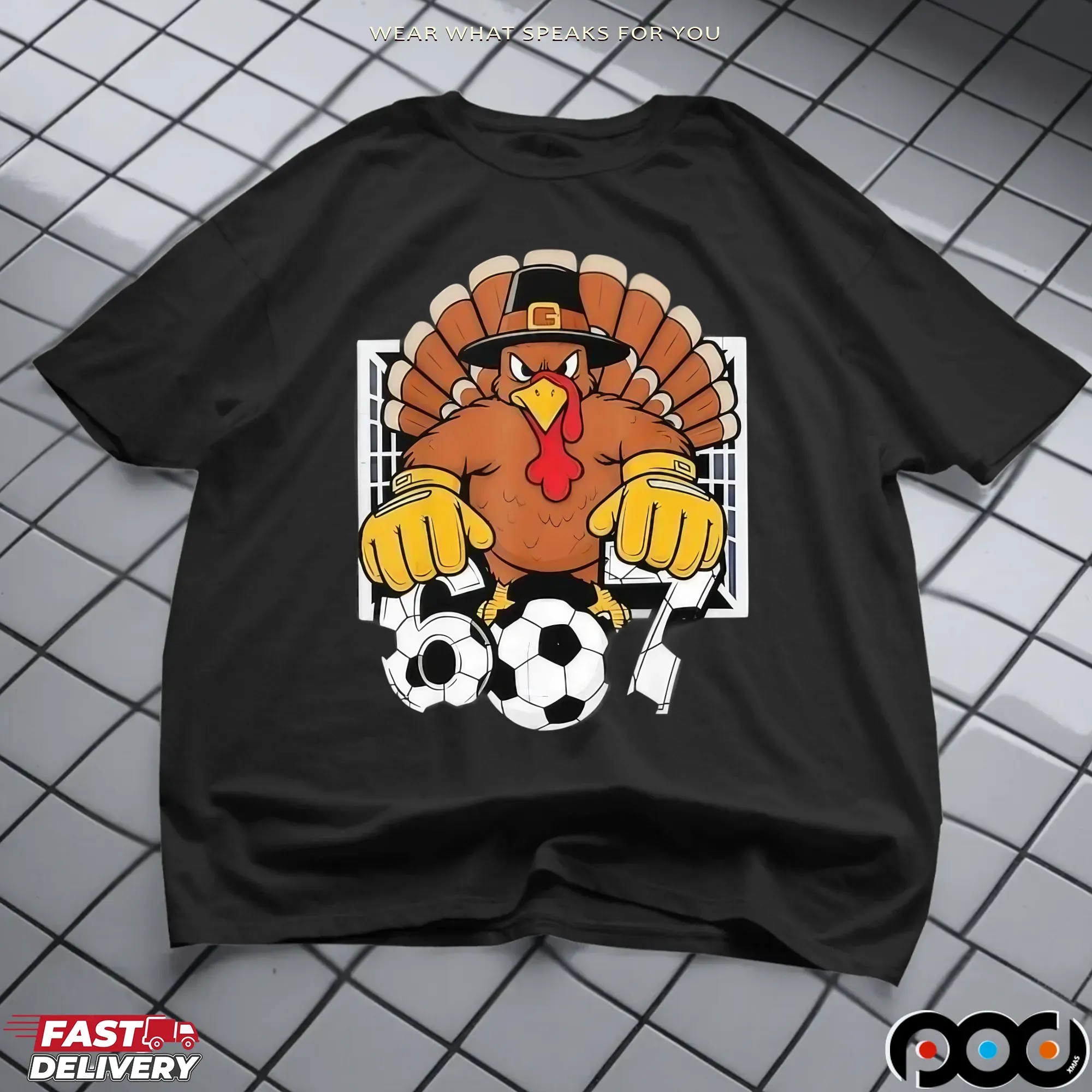 Turkey Goalie Soccer Six Seven Boys Thanksgiving T Shirt