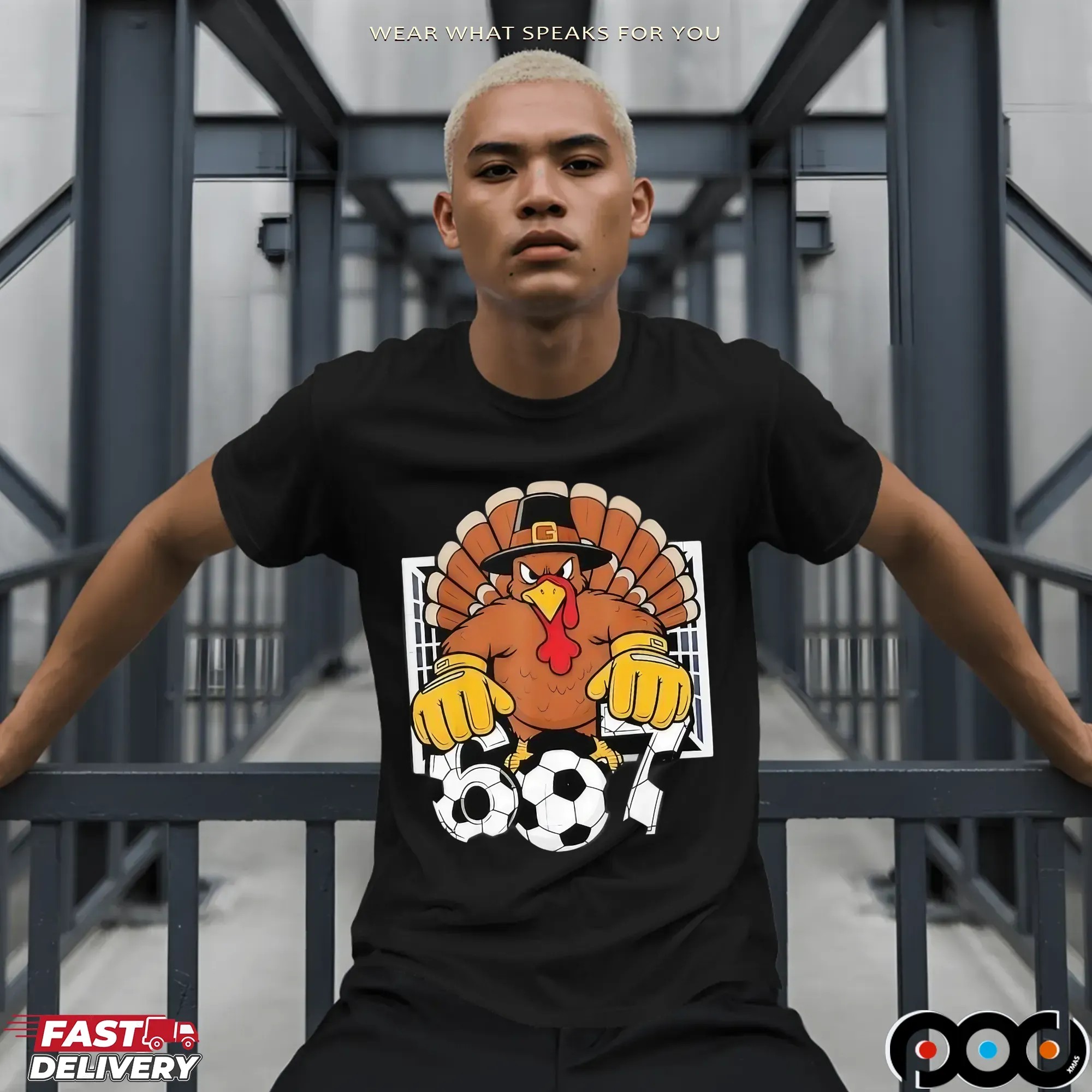 Turkey Goalie Soccer Six Seven Boys Thanksgiving T Shirt