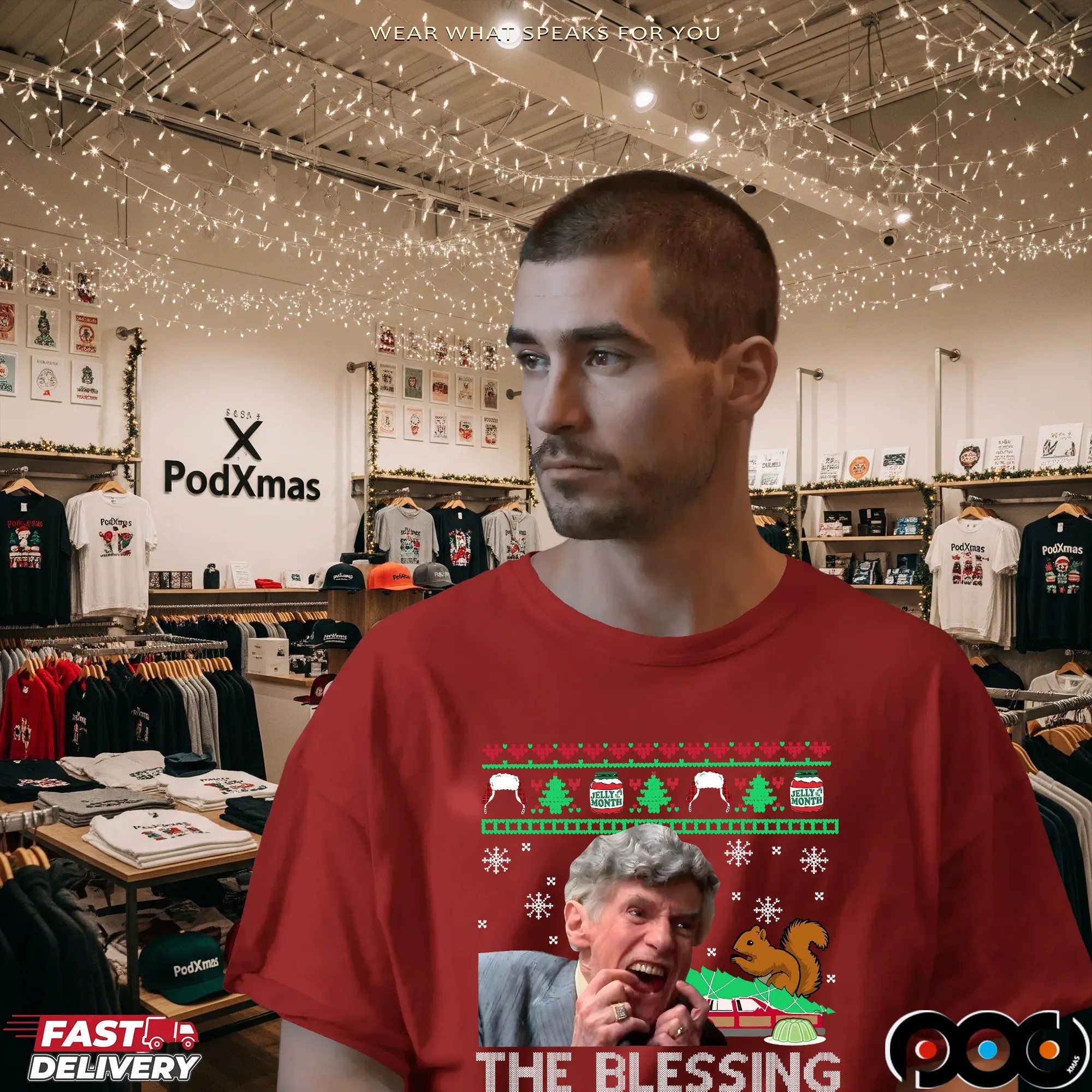 Uncle Lewis The Blessing National Lampoon's Christmas Vacation Ugly Christmas T Shirt