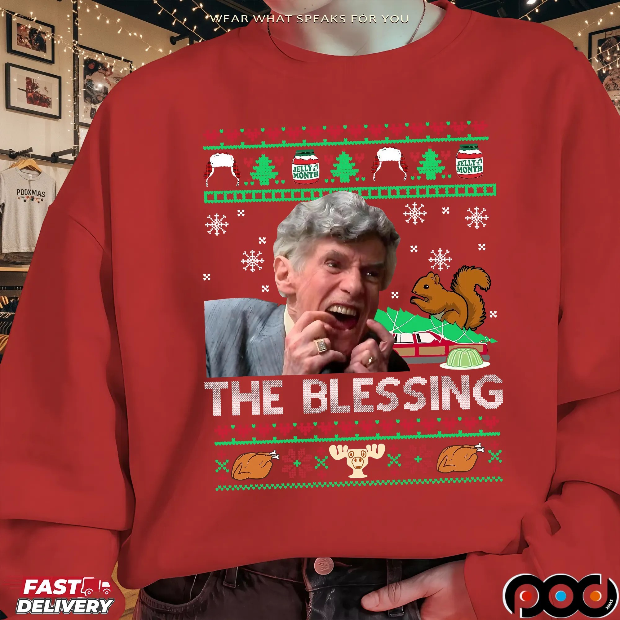 Uncle Lewis The Blessing National Lampoon's Christmas Vacation Ugly Christmas T Shirt