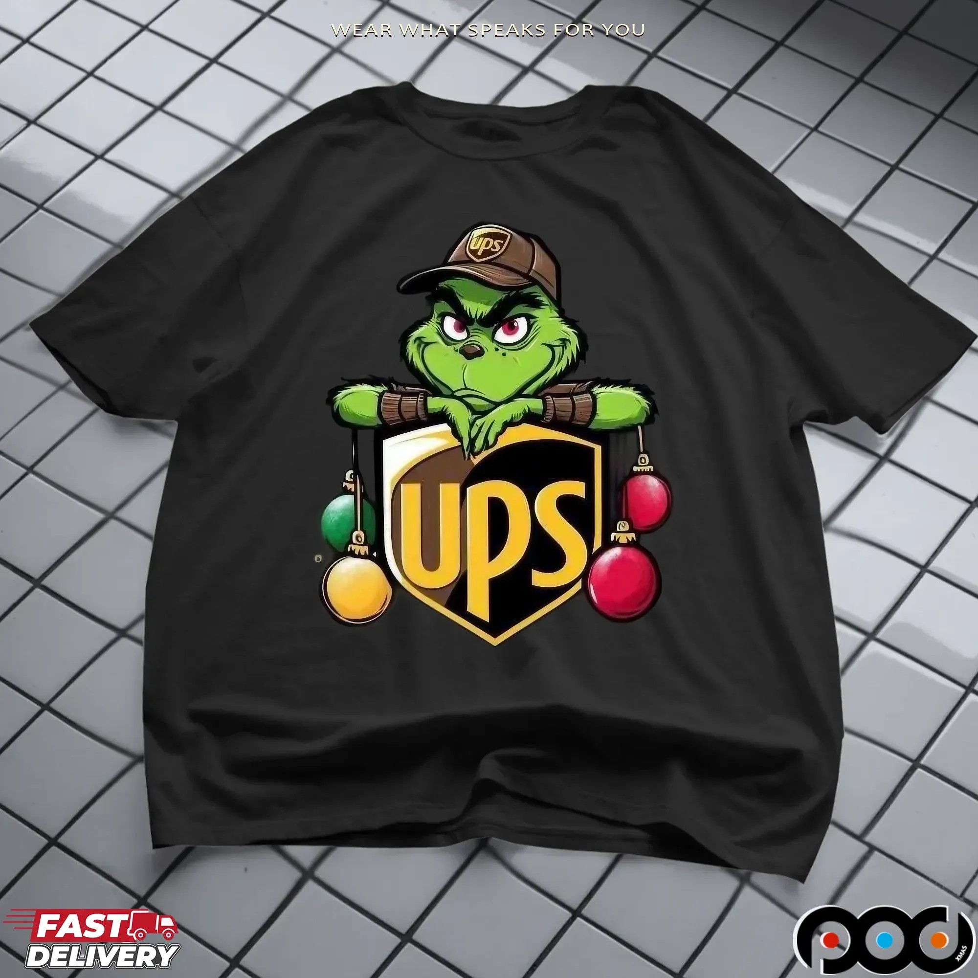 Ups Delivery Christmas Gift Ups Delivery Grinch T Shirt