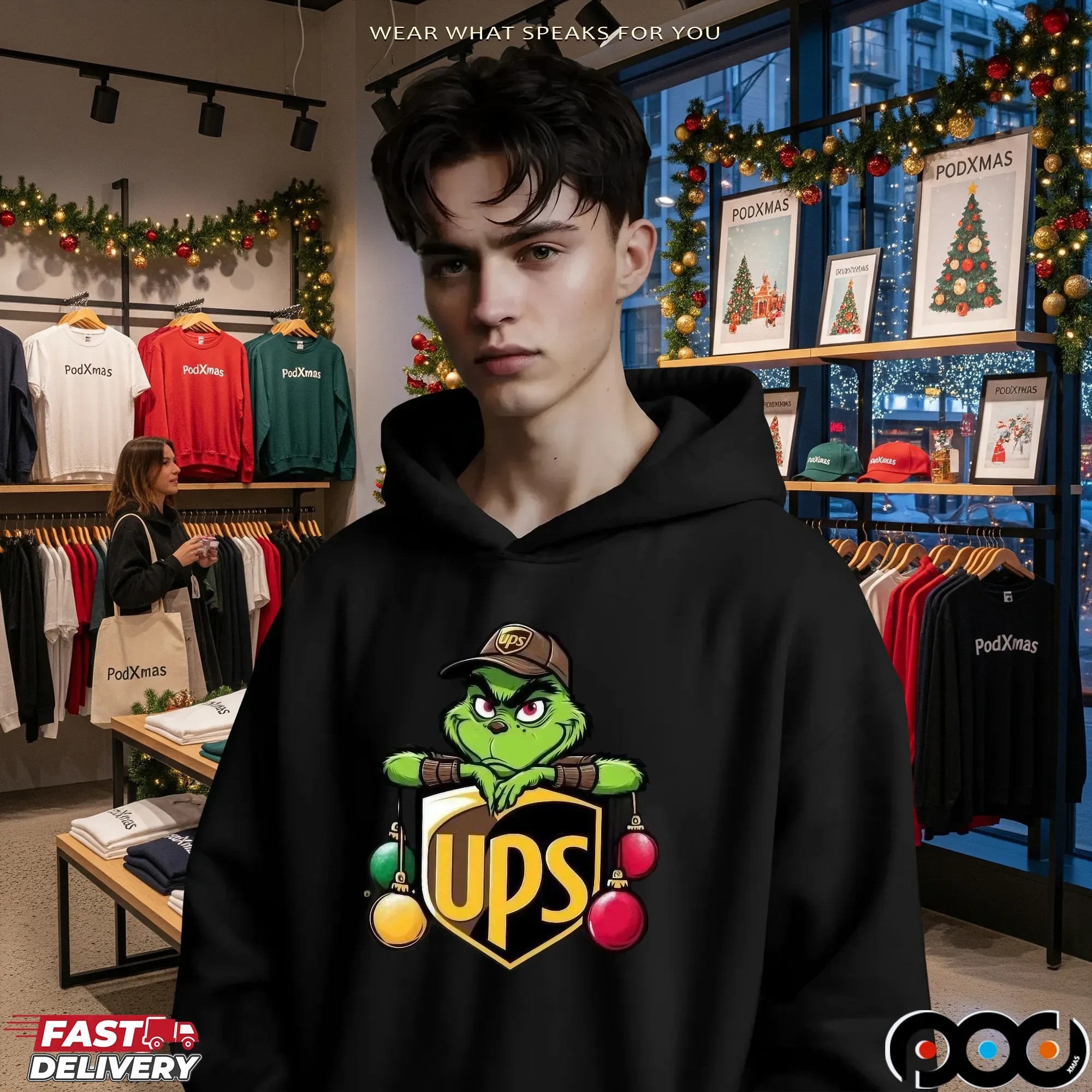 Ups Delivery Christmas Gift Ups Delivery Grinch T Shirt