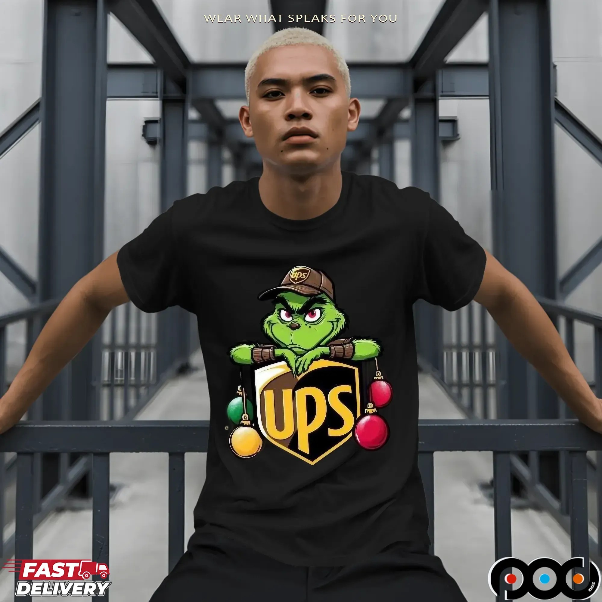 Ups Delivery Christmas Gift Ups Delivery Grinch T Shirt
