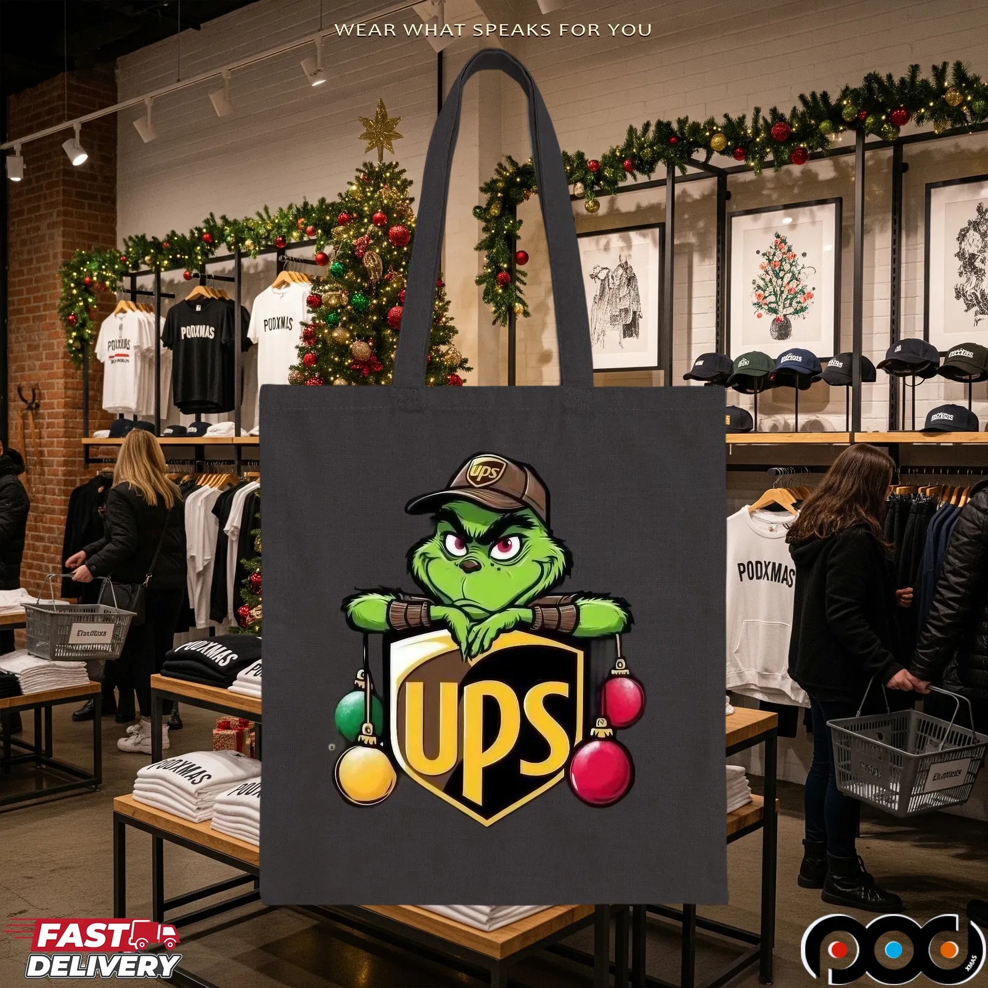 Ups Delivery Christmas Gift Ups Delivery Grinch T Shirt
