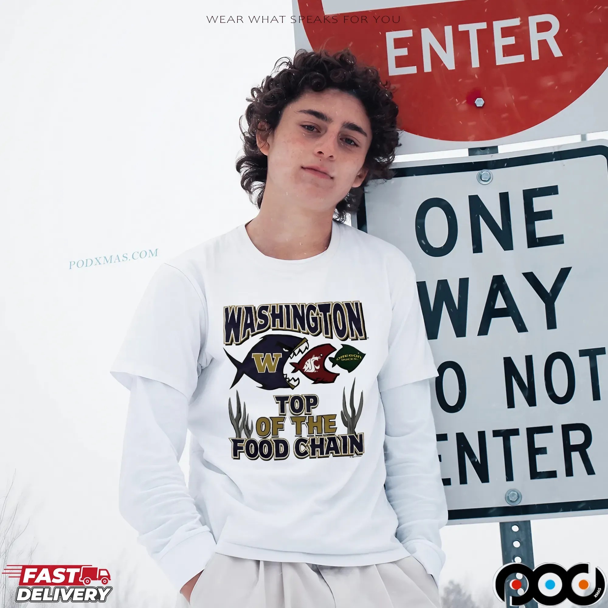 Washington top of the food chain Huskies State Cougars Oregon Ducks T Shirt