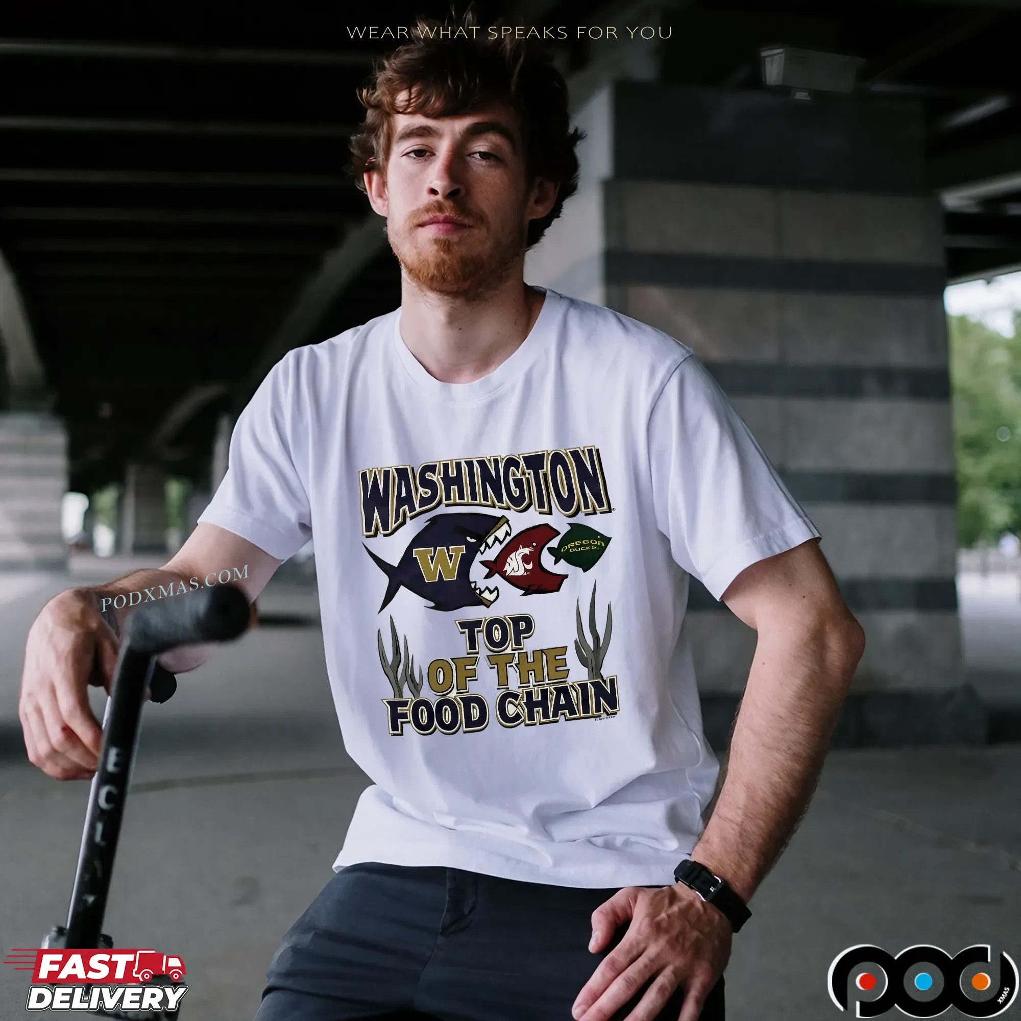 Washington top of the food chain Huskies State Cougars Oregon Ducks T Shirt