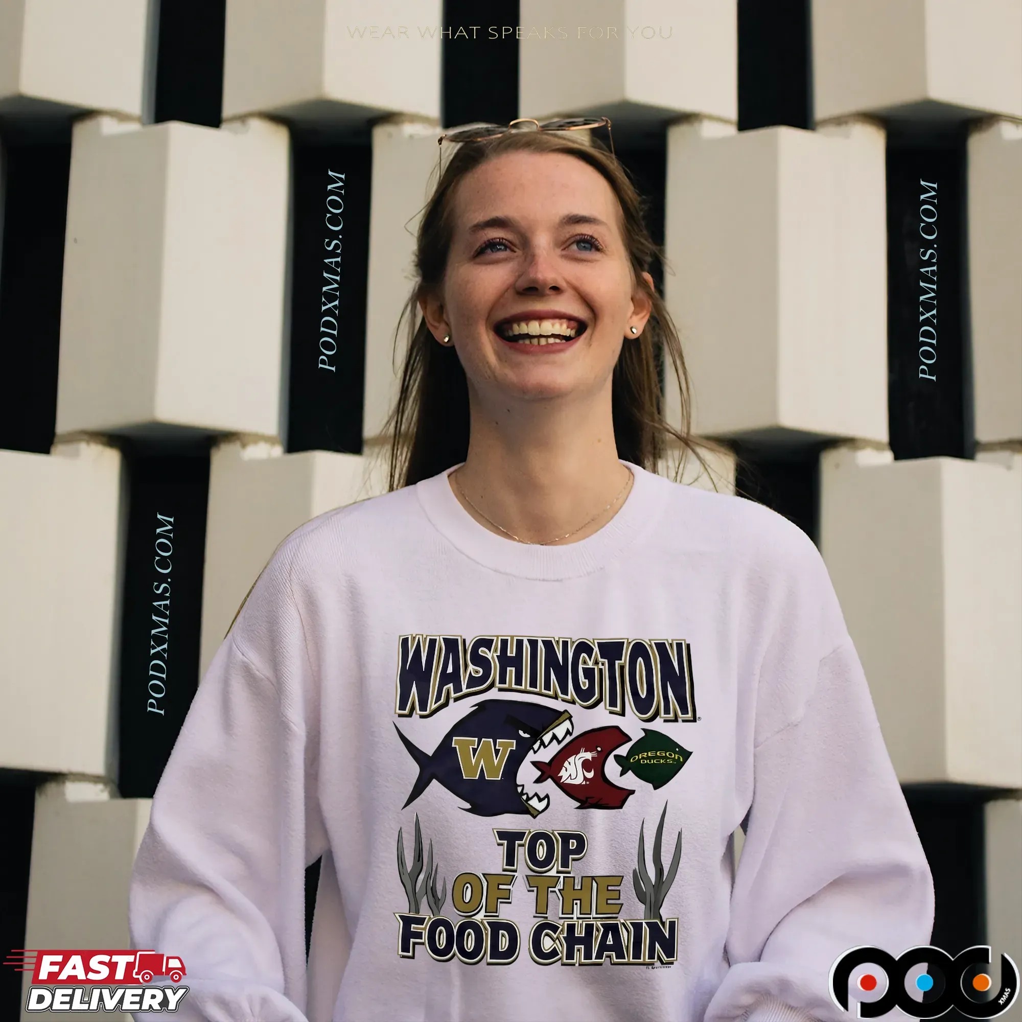 Washington top of the food chain Huskies State Cougars Oregon Ducks T Shirt