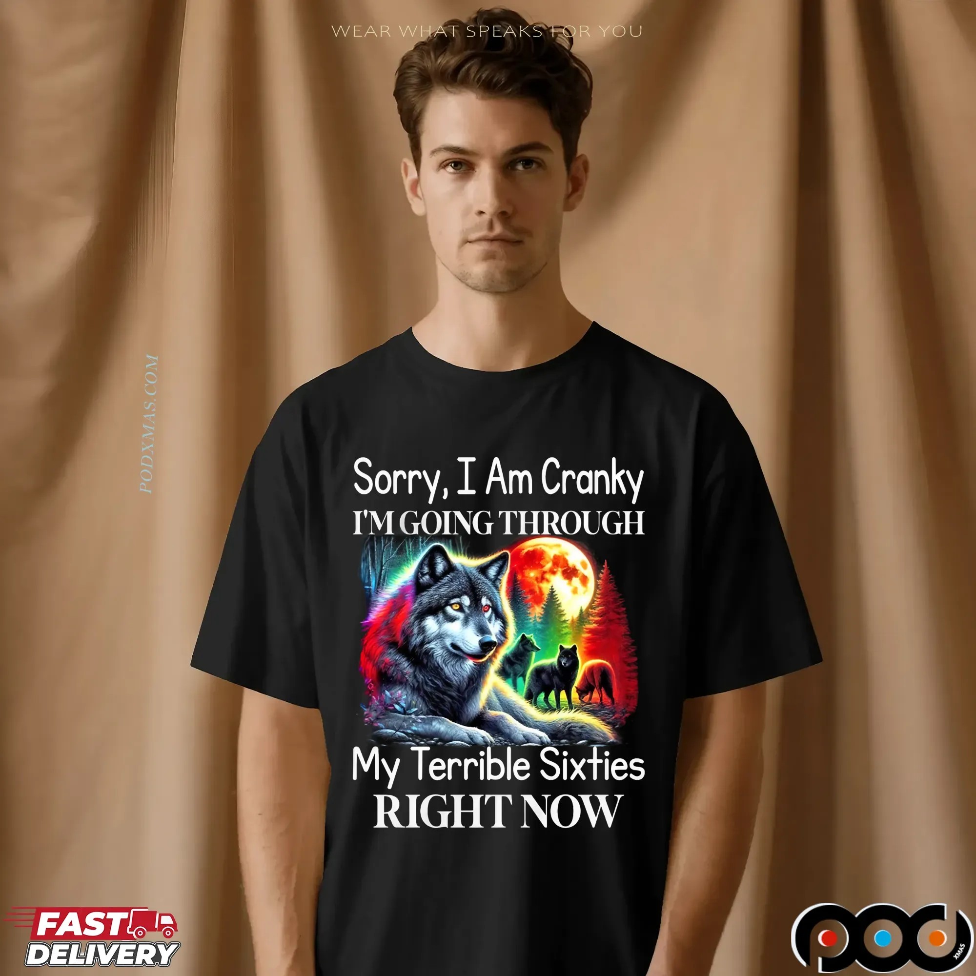 Wolf Sorry, I Am Cranky I'm Going Through My Terrible Sixties Right Now Shirt