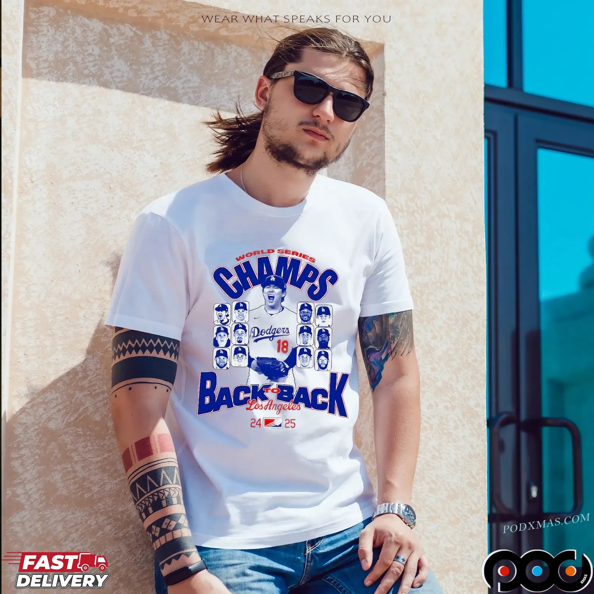 World Series Champs 2024 2025 LA Dodgers Back To Back Players T Shirt
