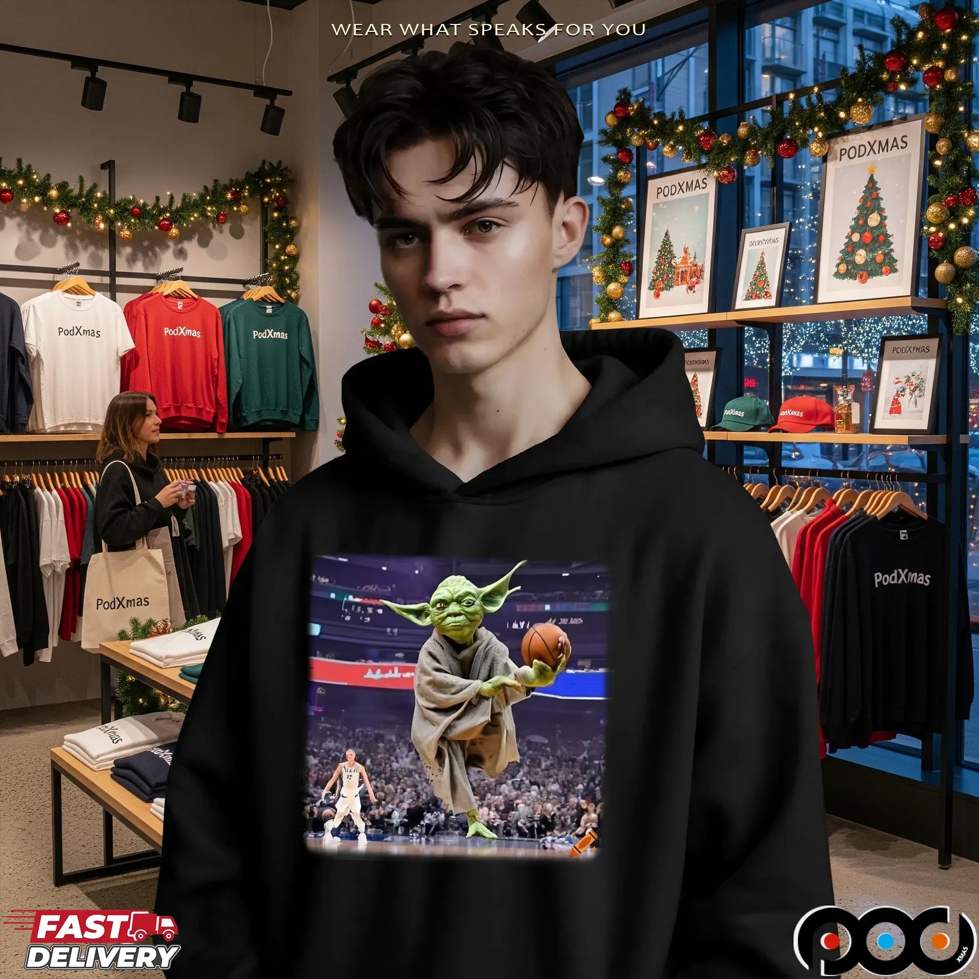 Yoda Dunking In An NBA Game Graphic T Shirt
