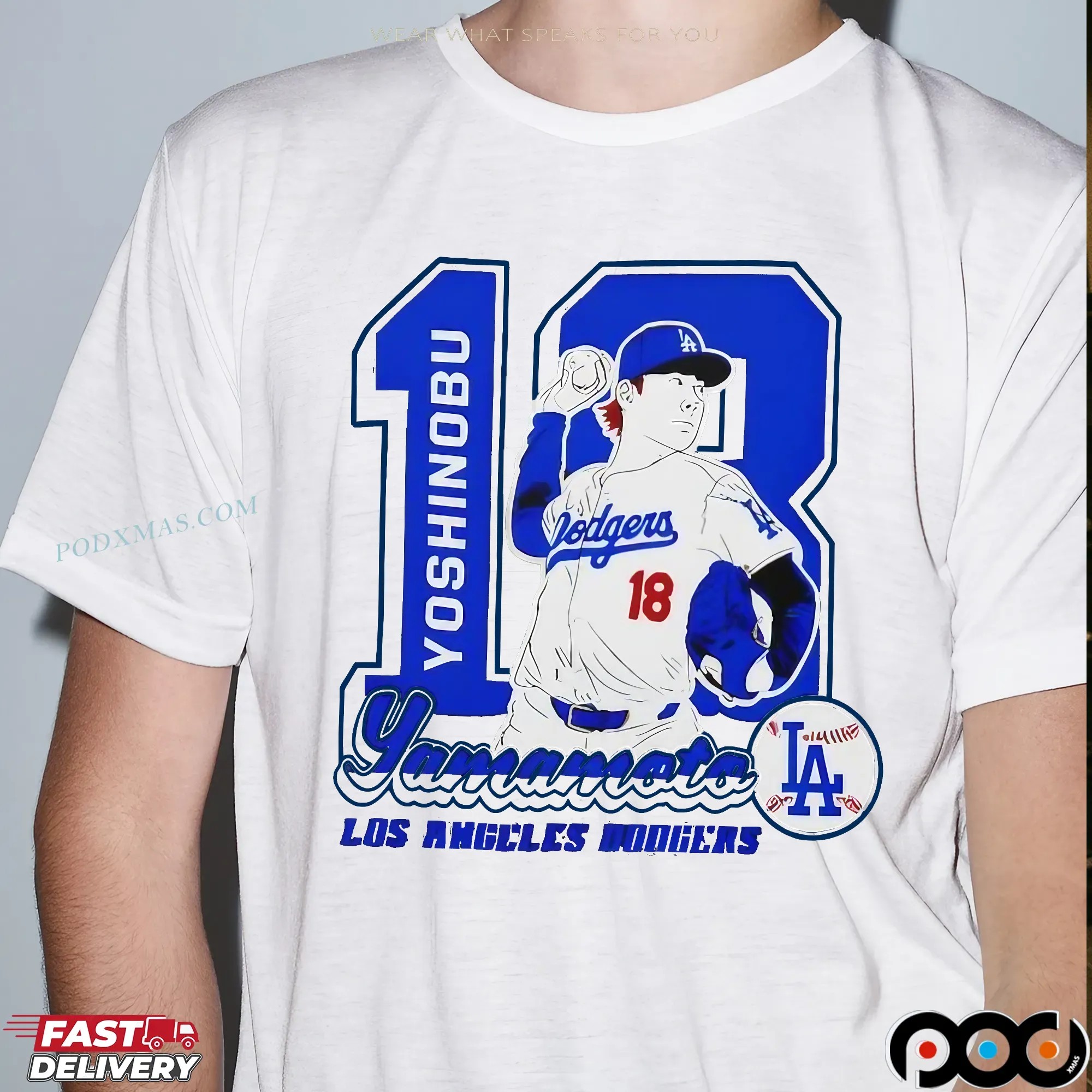 Yoshinobu Yamamoto 18 Dodgers Japanese MLB Pitcher Baseball T Shirt