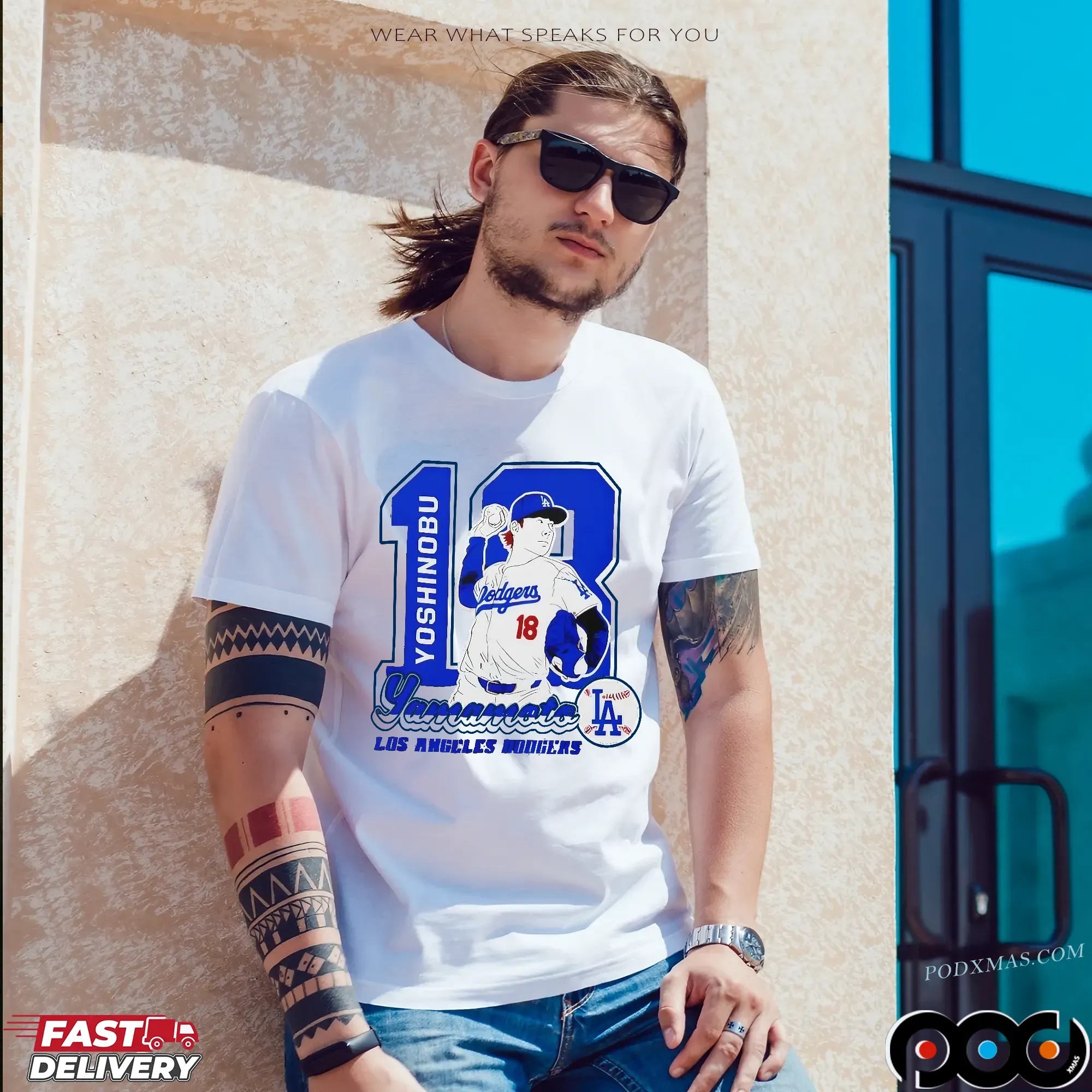 Yoshinobu Yamamoto 18 Dodgers Japanese MLB Pitcher Baseball T Shirt
