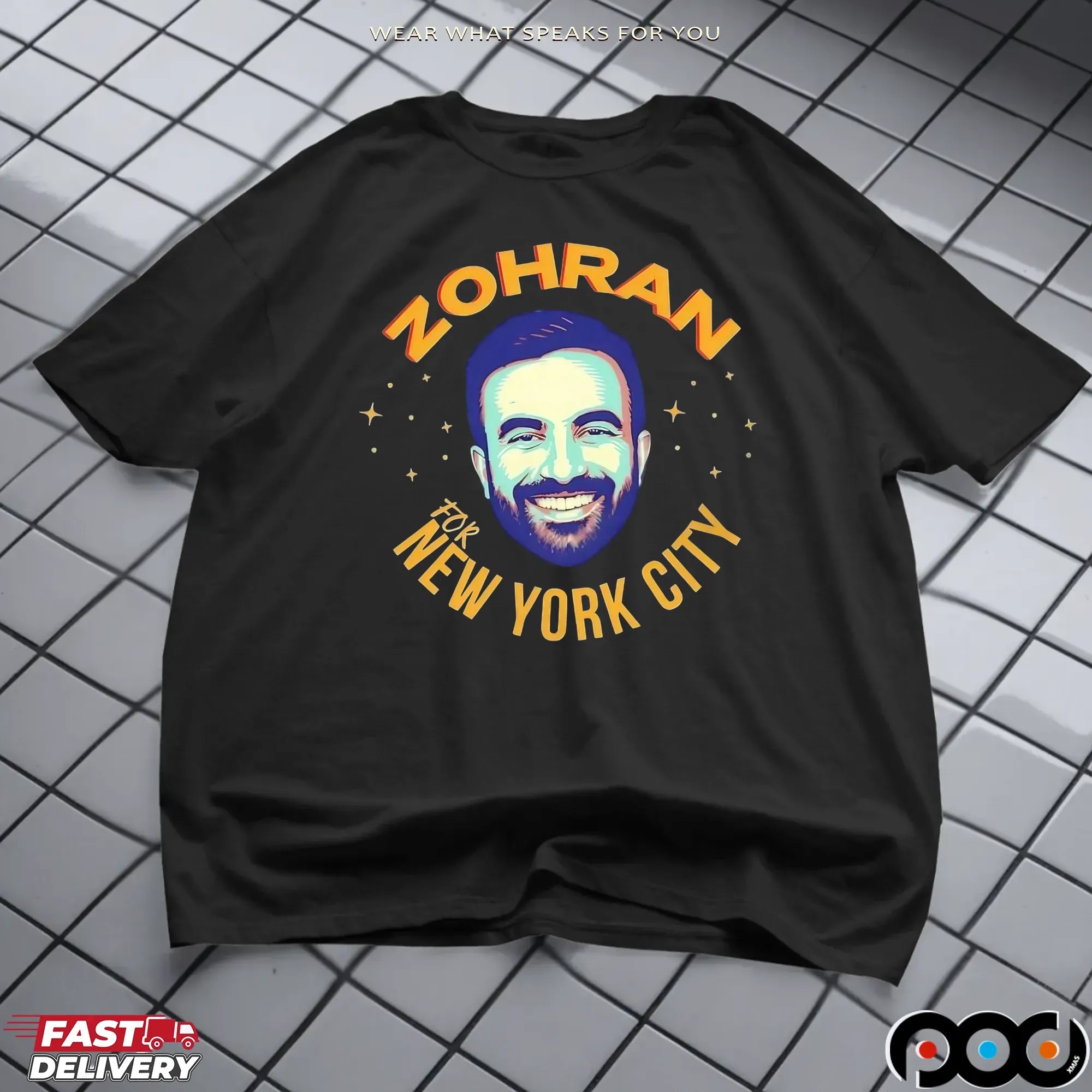 Zohran Mamdani For New York City Big Head Graphic T Shirt