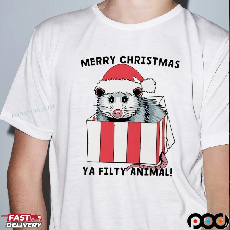 Opossum Merry Christmas Ya Filthy Animal T Shirt