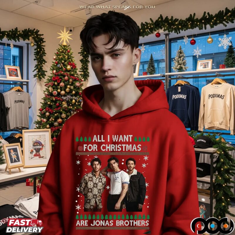 All I Want For Xmas Are Jonas Brothers Ugly Christmas T Shirt
