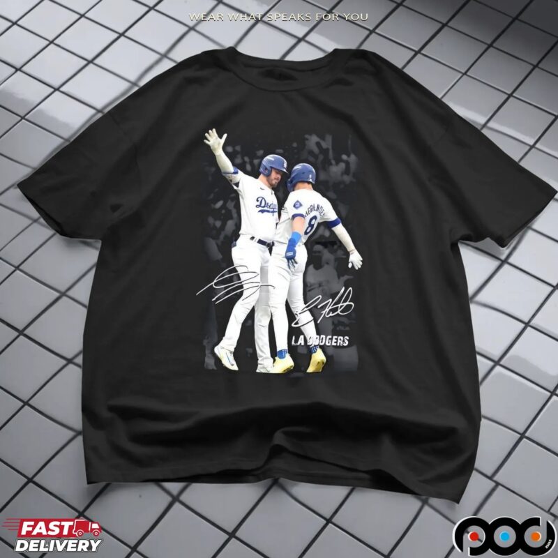 Kiké Hernandez And Gavin Lux LA Dodgers Signature T Shirt